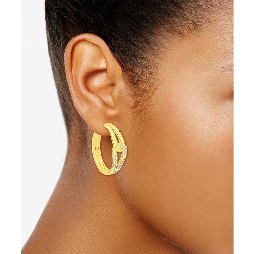 And Now This Cubic Zirconia Gold-Tone Stud Earrings | NWT - Picture 3 of 4